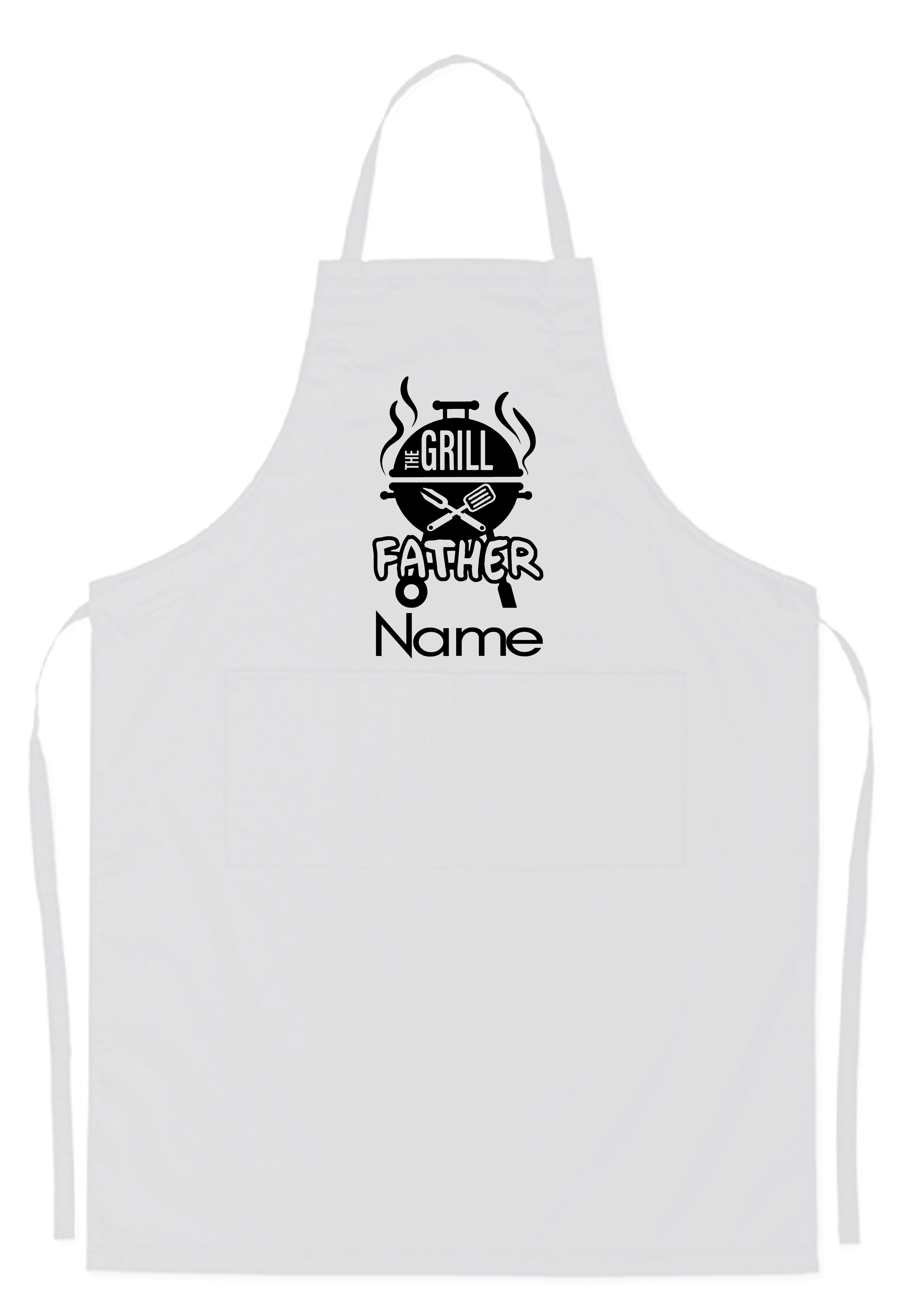 Personalised Grill Father Black Adjustable Kitchen Apron